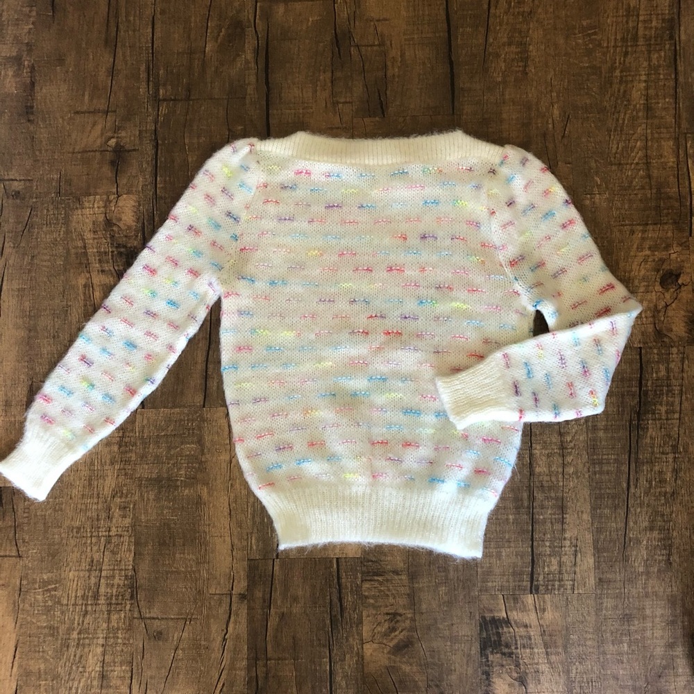 Vintage boatneck rainbow sweater